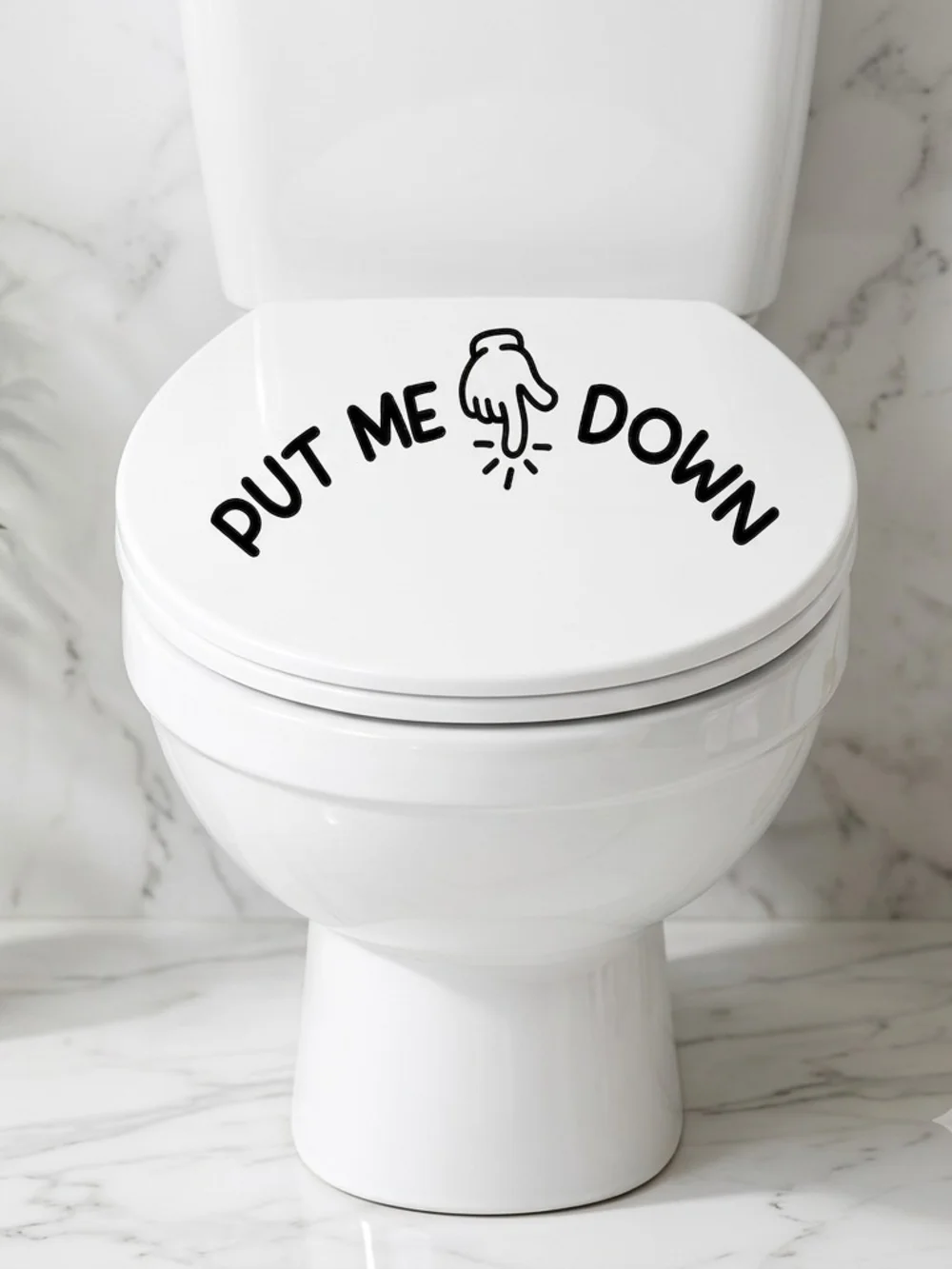 White Toilet Seat with 'Put Me Down' Graphic - Home Bath